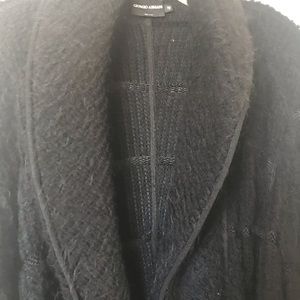 ARMANI Black Long Mohair Coat, Luxury, size 10-12